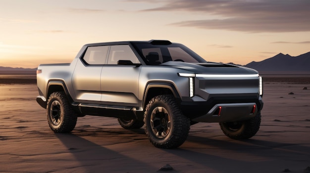 Foto ev pickup truck conceptredefining automotive design fusione di tecnologia sostenibilità ev auto