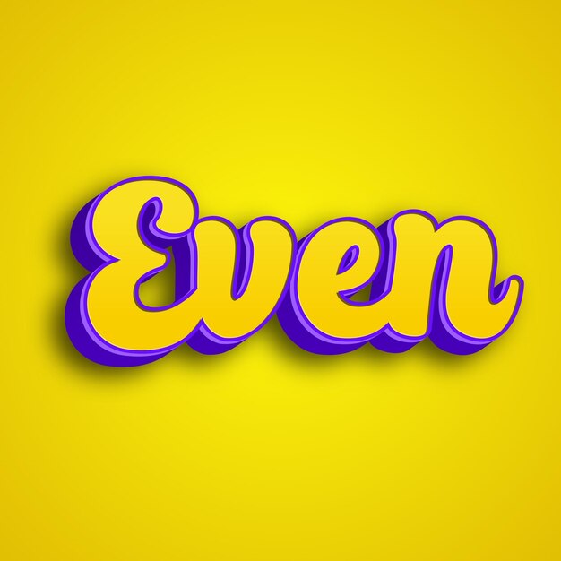 Even typography 3d design yellow pink white background photo jpg