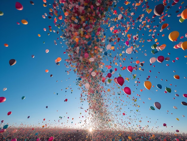 Evenement voor het loslaten van een ballon op sociale media