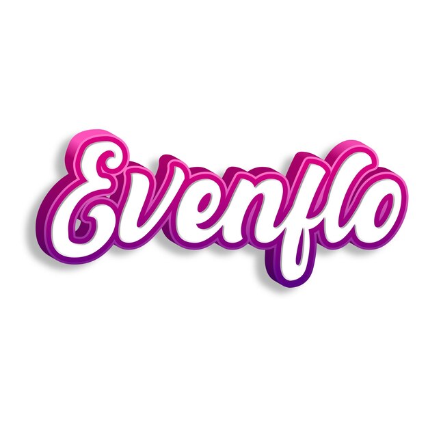 Evenflo typography 3d design yellow pink white background photo jpg