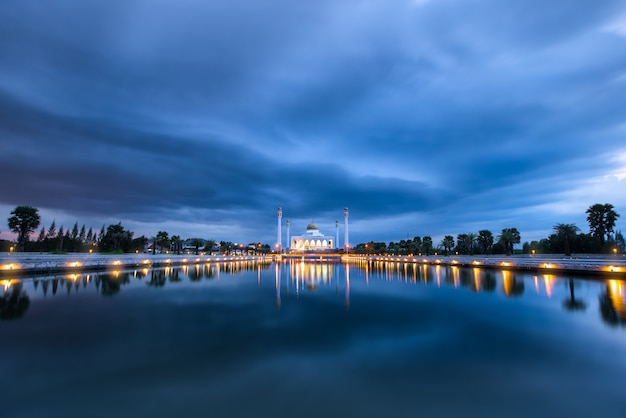 Evening at the dome of a mosque in thailand.