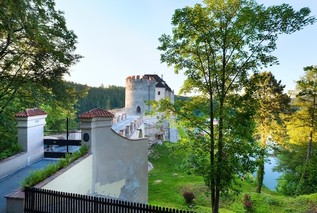 Evening historic medieval Sternberk Castle in Czech Republic