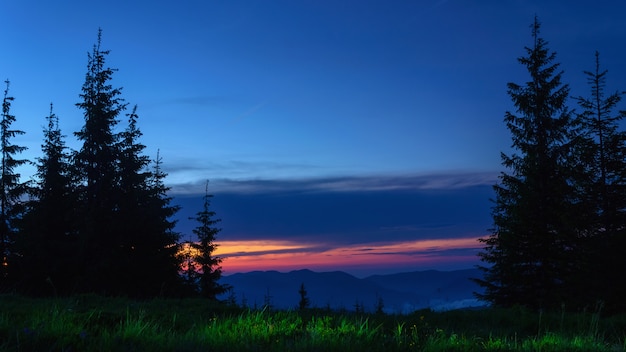 Evening mountains landscape