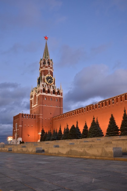 Вечер на Красной площади Москвы.