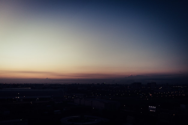 Evening sky of a city in Thailand.