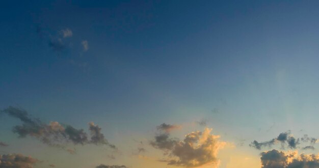 Evening sky with golden sunset light