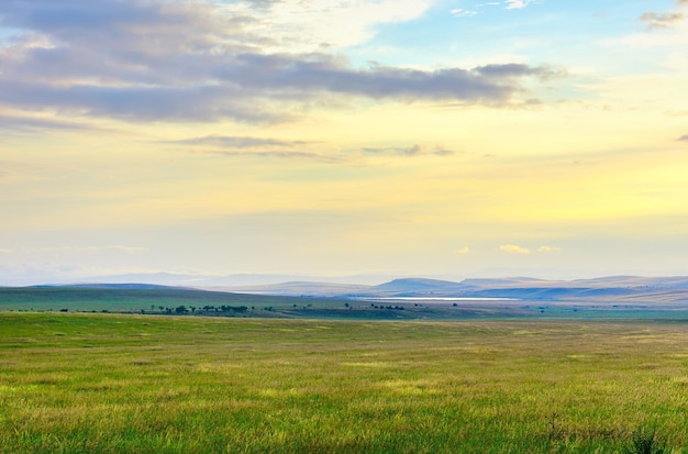 Evening in the steppes of Khakassia