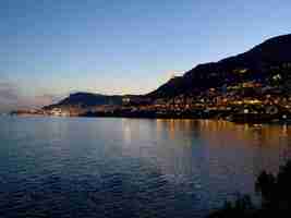 Photo evening summer sea coast mediterranean see cote dazur provence monaco view