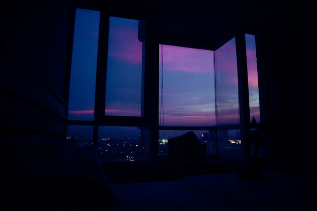 Evening view in an apartment.