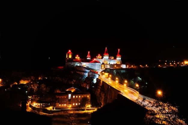 Evening view of the castle Kamyanets-Podilsky, Ukraine