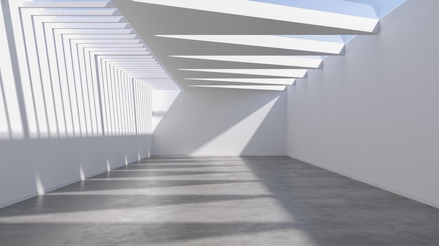 사진 비어 있는 현대적인 공간과 전면 뷰 배경 3d 렌더링이 있는 이벤트 전시 홀 배경