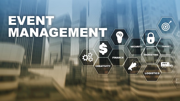 Event management Concept Event management flowchart Event management gerelateerde items Gemengde media business