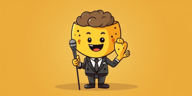 Event planner mascot for a company logo line art generative ai