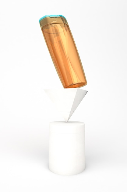Evenwichtige shampoo linkerkant op witte achtergrond