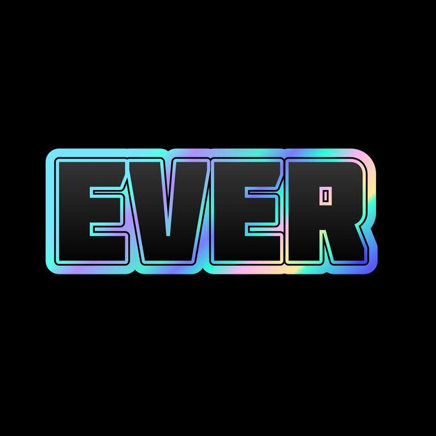 Ever typography 3d design yellow pink white background photo jpg