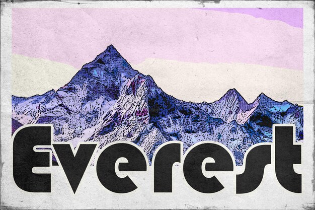 Photo everest vintage travel postcard