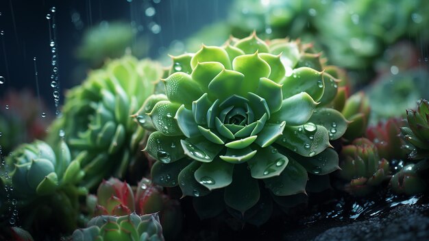 사진 꽃 이 피는 상록색 sempervivum 수쿨런트