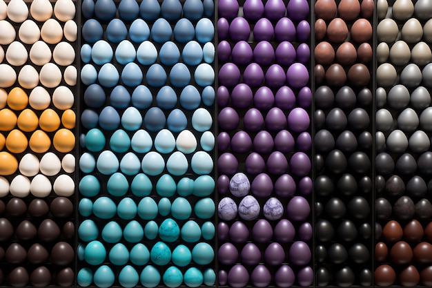 Every easter egg in different colour