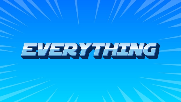 Photo everything 3d blue text