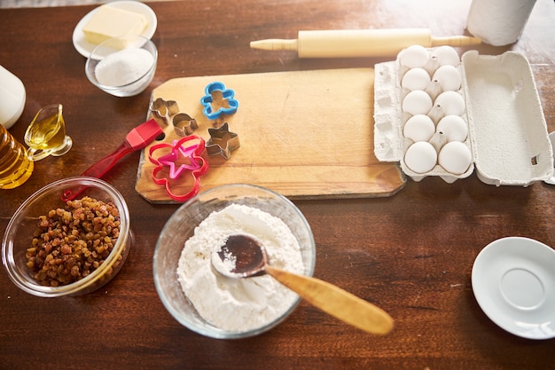 Photo everything we need for baking homemade pastries