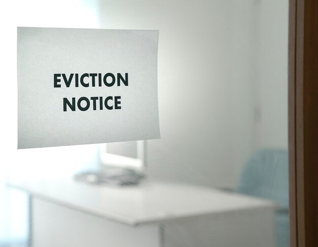 Eviction Notice on office door