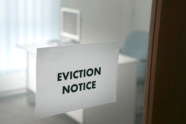 Eviction Notice on office door