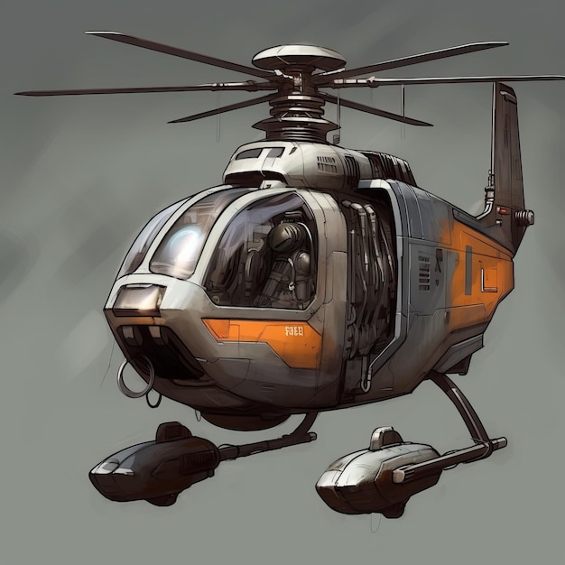 사악한 제국 헬리콥터 컨셉 아트