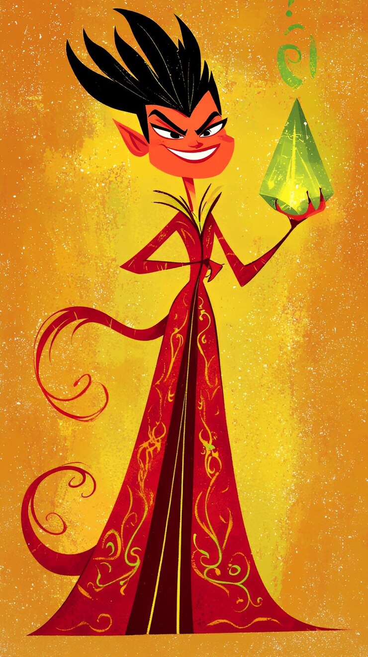 फोटो evil fairy holding a green gemstone