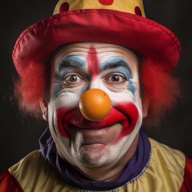evil funny clown creative makeup face painting at carnaval