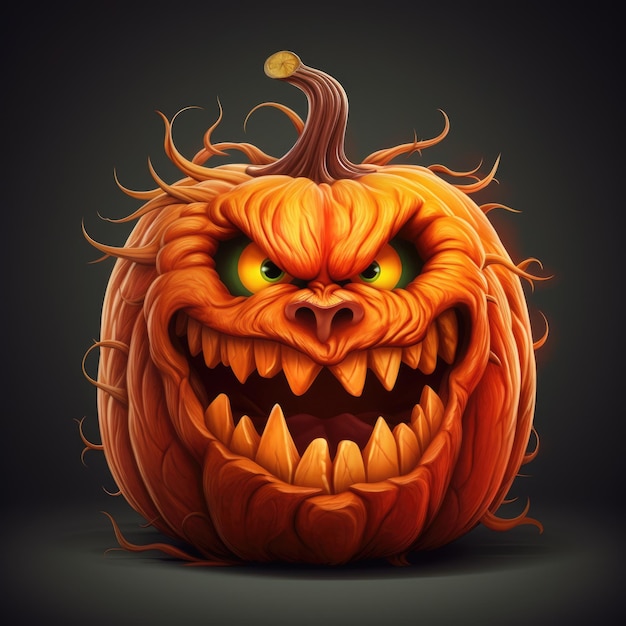 Evil Halloween pumpkin illustration