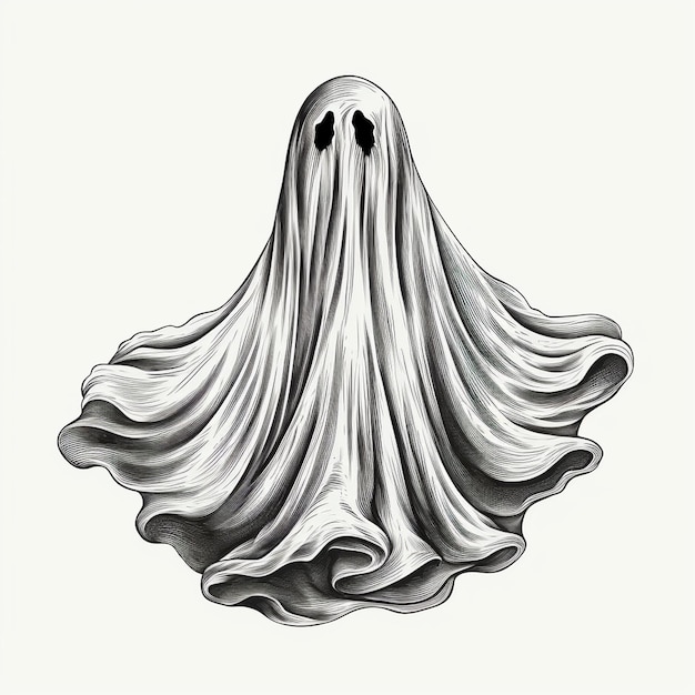 Photo evil handdrawn halloween ghost