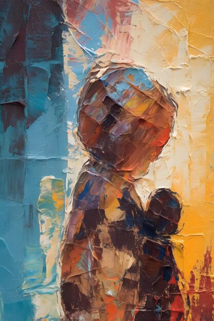 An evocative artwork capturing the scars of a child s trauma from parental violence Generative AI