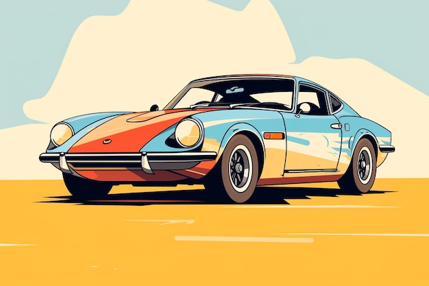 Evolution of classics car illustrations across eras