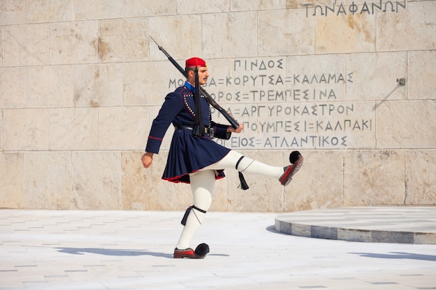 Evzone bewaakt het parlement, Athene