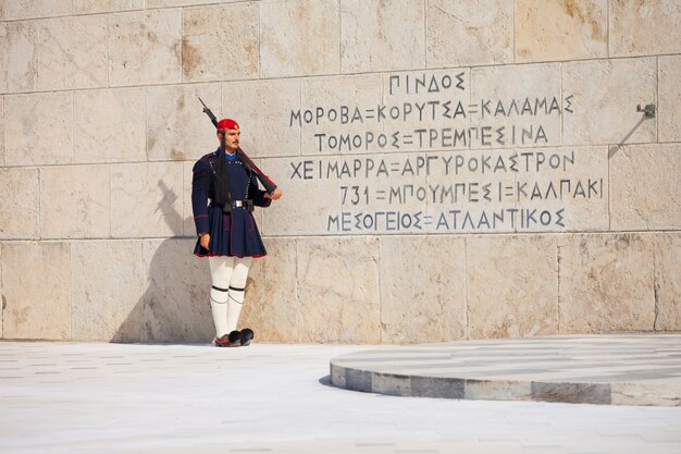 Evzone bewaakt het parlement, Athene