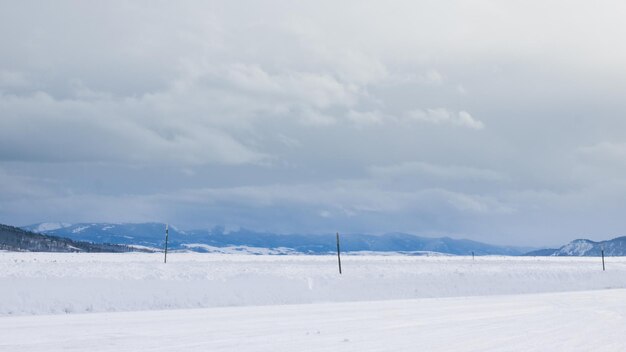 EWinter landscape of the Great Teton national park.