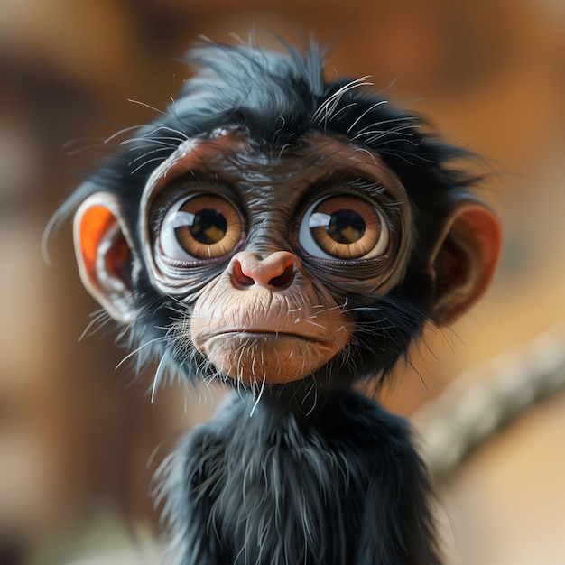 Photo exaggerated caricature photo of a monkey