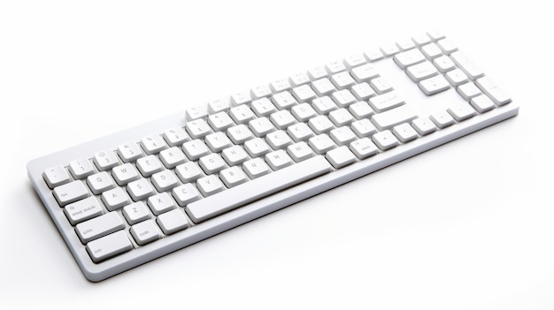 白い表面の白いコンピュータキーボード