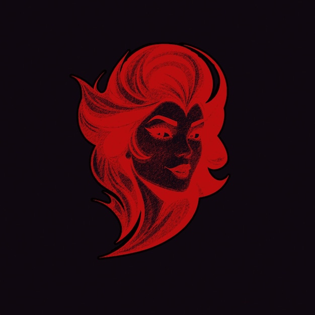 Foto l'esempio del logo delle donne a testa rossa