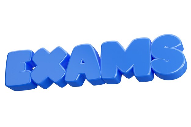 Exams 3d word text