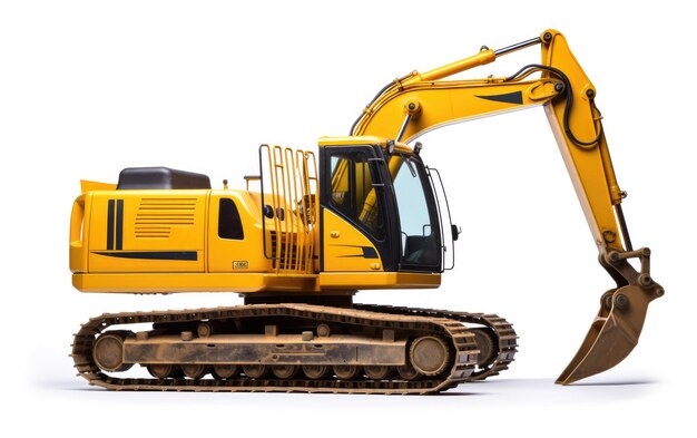 Excavation Powerhouse Hydraulic Digger isolated on transparent Background