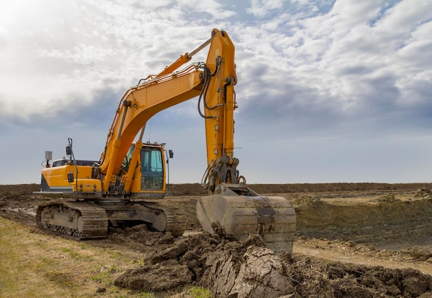 excavator at a construction site