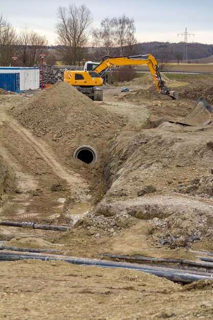 excavator at a construction site