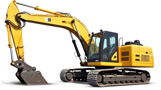 Excavator isolated on white background Generative AI