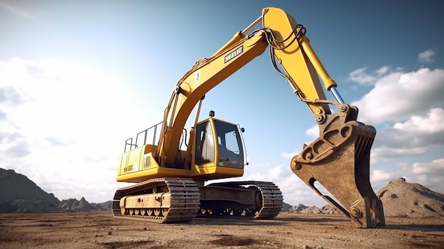 Photo excavator on a site