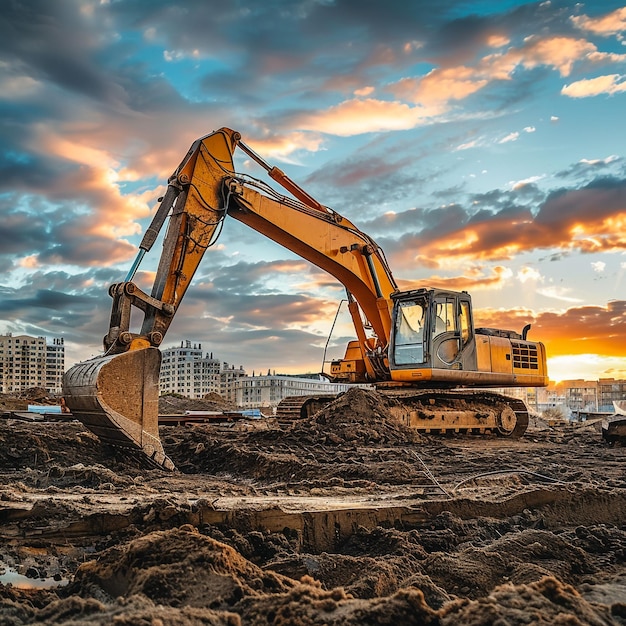 Excavator with crusher bucket for crushing concrete Construction waste recycling for construction mix Sifting and grinding bucket for the separation of concrete into fractions of higher quality