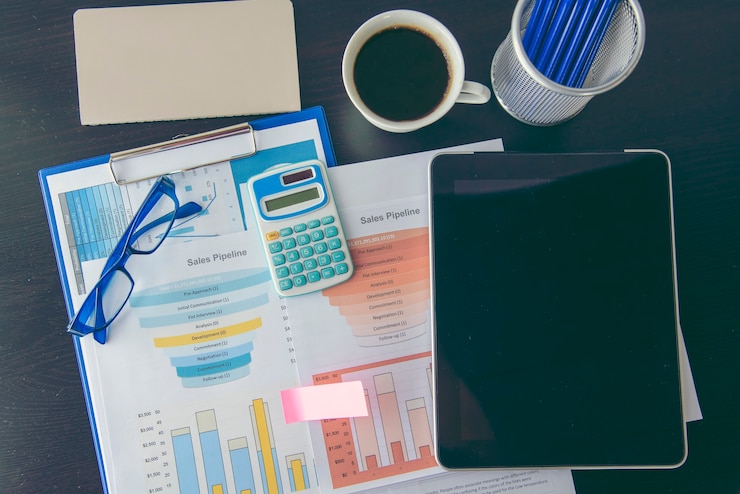 Photo excel stat spreadsheet business analytics graph statistic with graph and table chart financial data