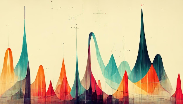 Excellent Abstract statistics chart wallpaper background illustration Generative Ai