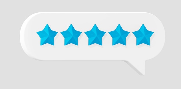 Excellent feedback with five blue stars d render