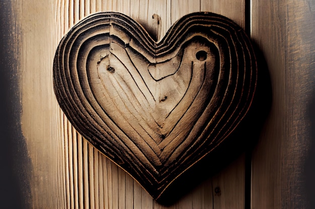 Excellent Heart shape on wood